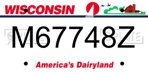 M67748Z Wisconsin License Plate