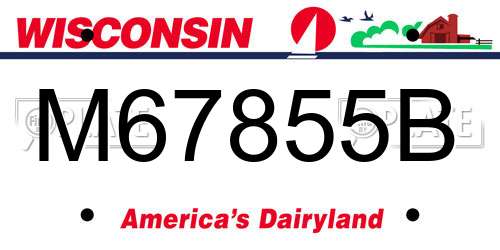 M67855B Wisconsin License Plate
