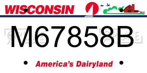 M67858B Wisconsin License Plate