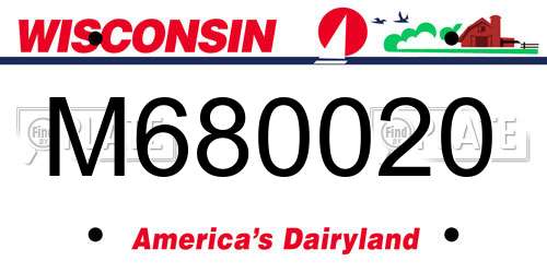 M680020 Wisconsin License Plate