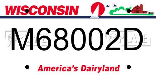 M68002D Wisconsin License Plate