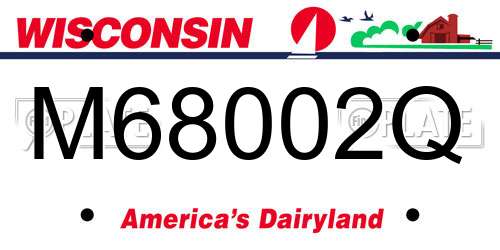M68002Q Wisconsin License Plate