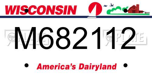 M682112 Wisconsin License Plate