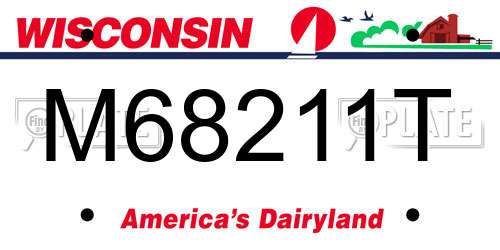 M68211T Wisconsin License Plate