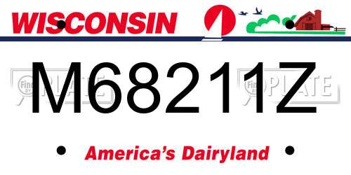 M68211Z Wisconsin License Plate
