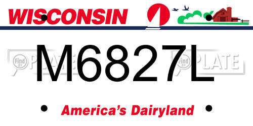 M6827L Wisconsin License Plate
