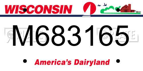 M683165 Wisconsin License Plate