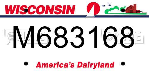 M683168 Wisconsin License Plate