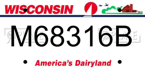 M68316B Wisconsin License Plate