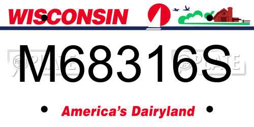 M68316S Wisconsin License Plate