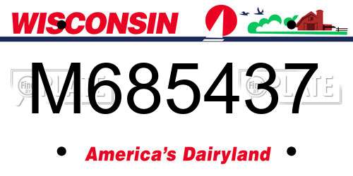 M685437 Wisconsin License Plate