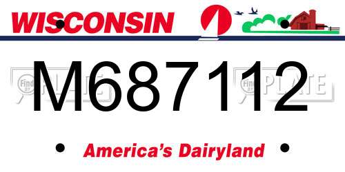 M687112 Wisconsin License Plate