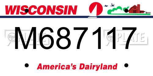 M687117 Wisconsin License Plate