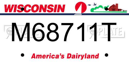 M68711T Wisconsin License Plate