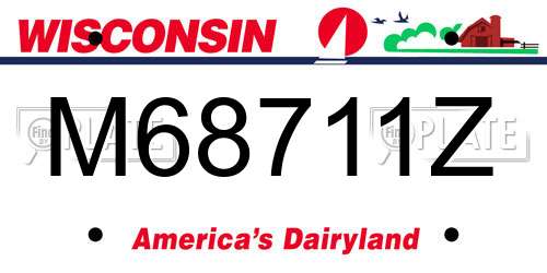 M68711Z Wisconsin License Plate