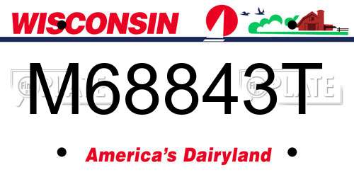 M68843T Wisconsin License Plate