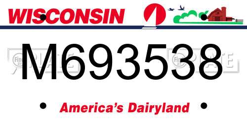 M693538 Wisconsin License Plate