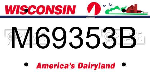 M69353B Wisconsin License Plate