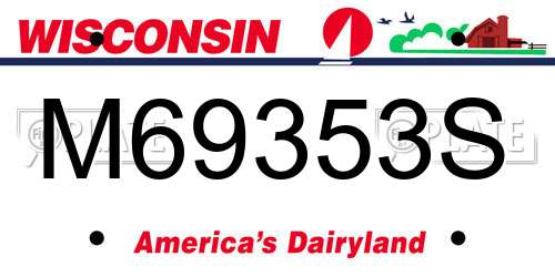 M69353S Wisconsin License Plate