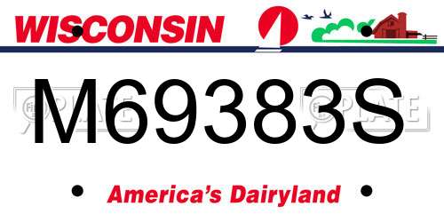 M69383S Wisconsin License Plate