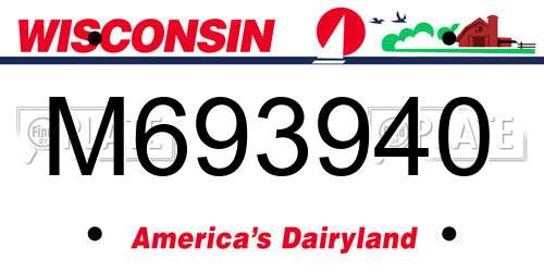 M693940 Wisconsin License Plate