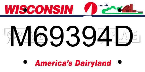 M69394D Wisconsin License Plate