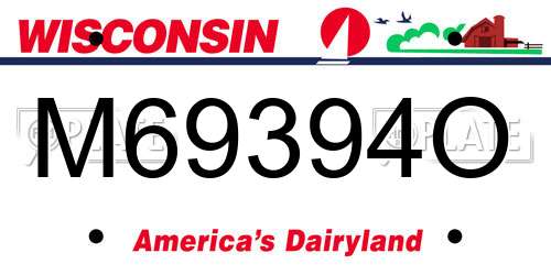 M69394O Wisconsin License Plate