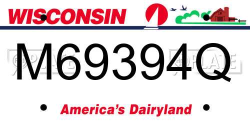 M69394Q Wisconsin License Plate