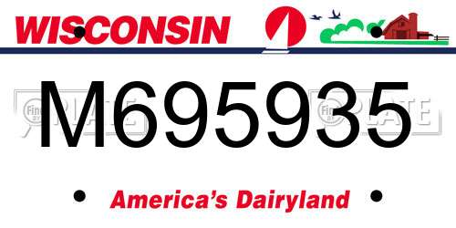 M695935 Wisconsin License Plate