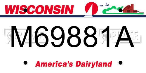 M69881A Wisconsin License Plate