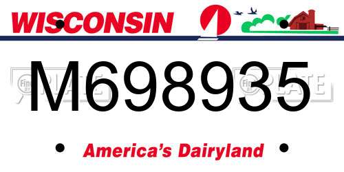 M698935 Wisconsin License Plate