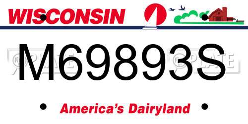 M69893S Wisconsin License Plate