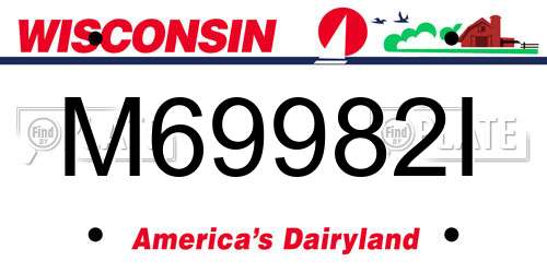 M69982I Wisconsin License Plate