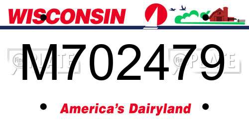 M702479 Wisconsin License Plate