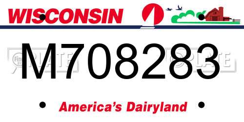 M708283 Wisconsin License Plate