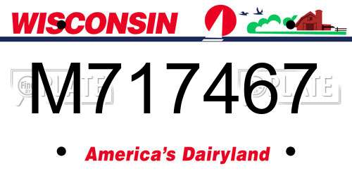 M717467 Wisconsin License Plate