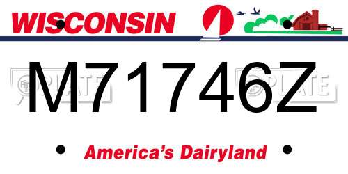 M71746Z Wisconsin License Plate