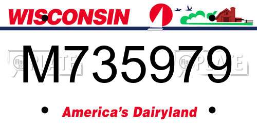 M735979 Wisconsin License Plate