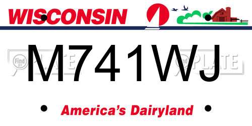 M741WJ Wisconsin License Plate