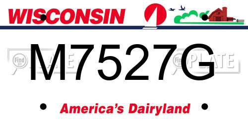 M7527G Wisconsin License Plate