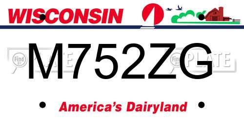 M752ZG Wisconsin License Plate
