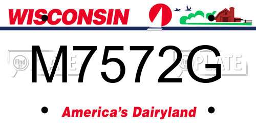 M7572G Wisconsin License Plate