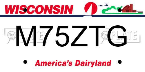 M75ZTG Wisconsin License Plate