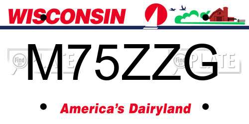 M75ZZG Wisconsin License Plate