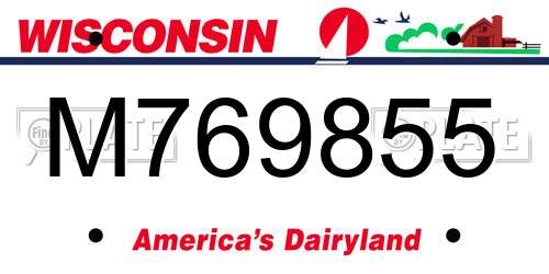 M769855 Wisconsin License Plate