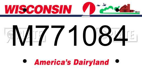 M771084 Wisconsin License Plate