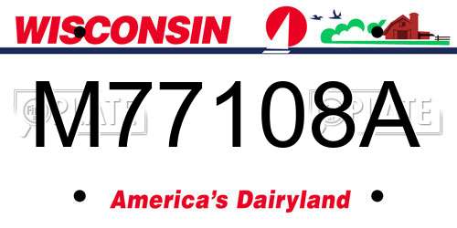M77108A Wisconsin License Plate