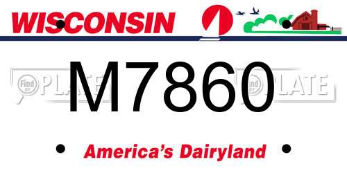 M7860 Wisconsin License Plate