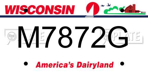 M7872G Wisconsin License Plate