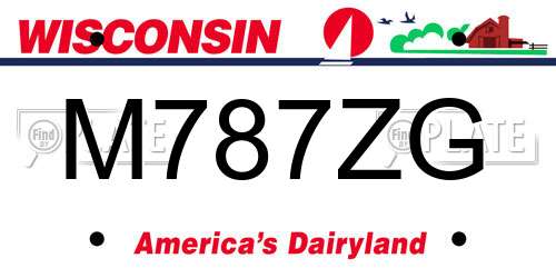 M787ZG Wisconsin License Plate